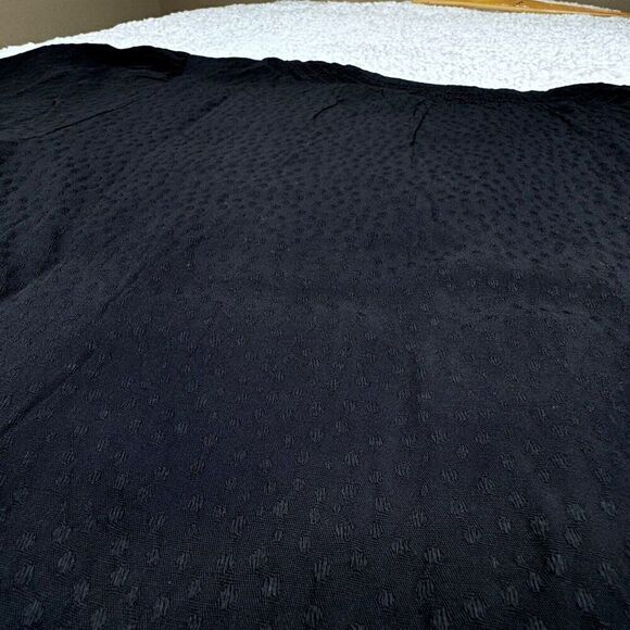 Draper James RSVP Elbow Sleeve Button Front Top Black - Picture 5 of 6